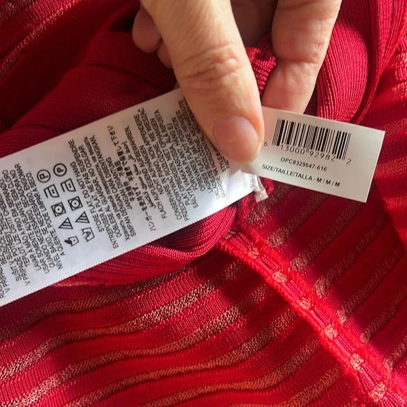 NWT $1690 Herve Leger Fluted Metallic-Trimmed Bandage Midi Dress size M - Picture 16 of 17